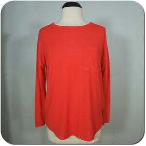 OLD NAVY Top S SMALL Womens Red Casual Oversized Long Sleeves Pocket